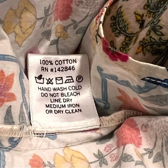 RHODE Colorful Floral Print Puff Sleeve Top Sz-S - Picture 9 of 9